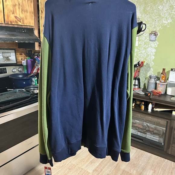 Izod Green and Blue Zip Up Sweater Sporty Design - Picture 6 of 9